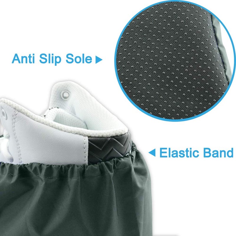 LINKEASE Reusable Boot & Shoe Covers Water Resistant Non Skid and Washable for Real Estate Contractors to Keep Floors Carpets Footwear and Rooms Clean - 2 Pairs (Large, Grey) - Image 3